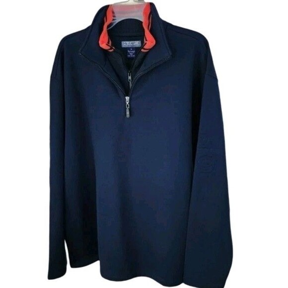 Y2K Structure 89 Embossed Half Zip Sweater Men's XL Navy Blue - Picture 2 of 8